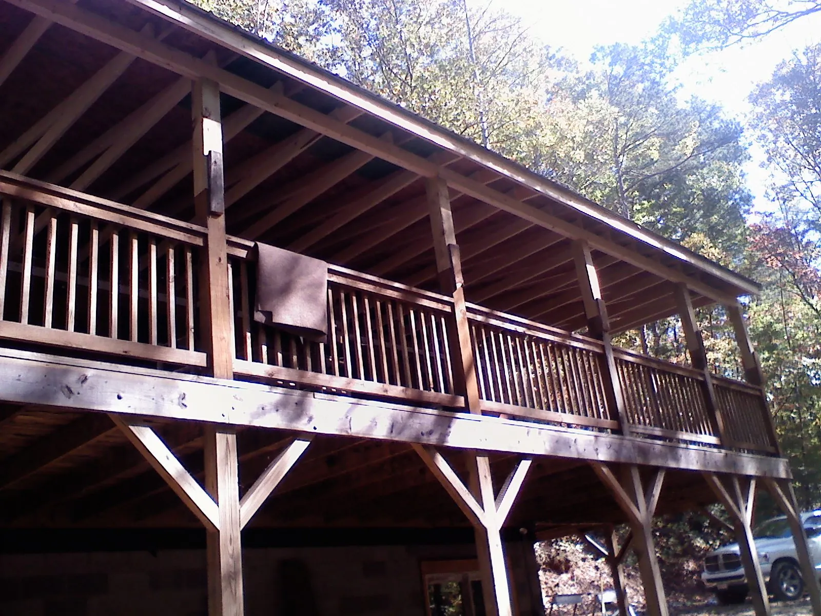 Timber framing under a new elevated porch and deck — Roof Leak Repair in Gnadenhutten by Roofing Brothers